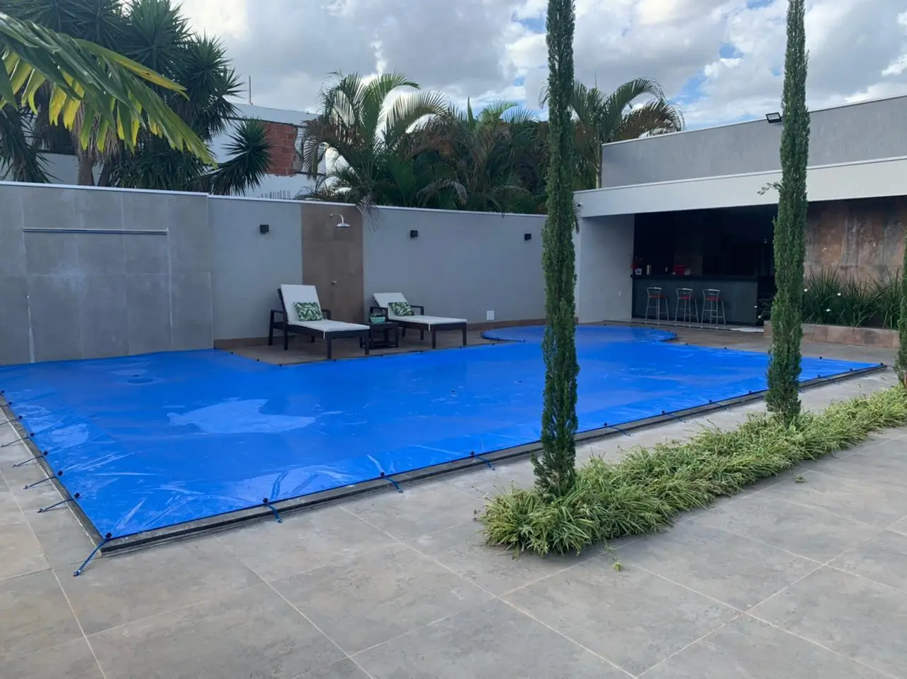 Capa de piscina Azul